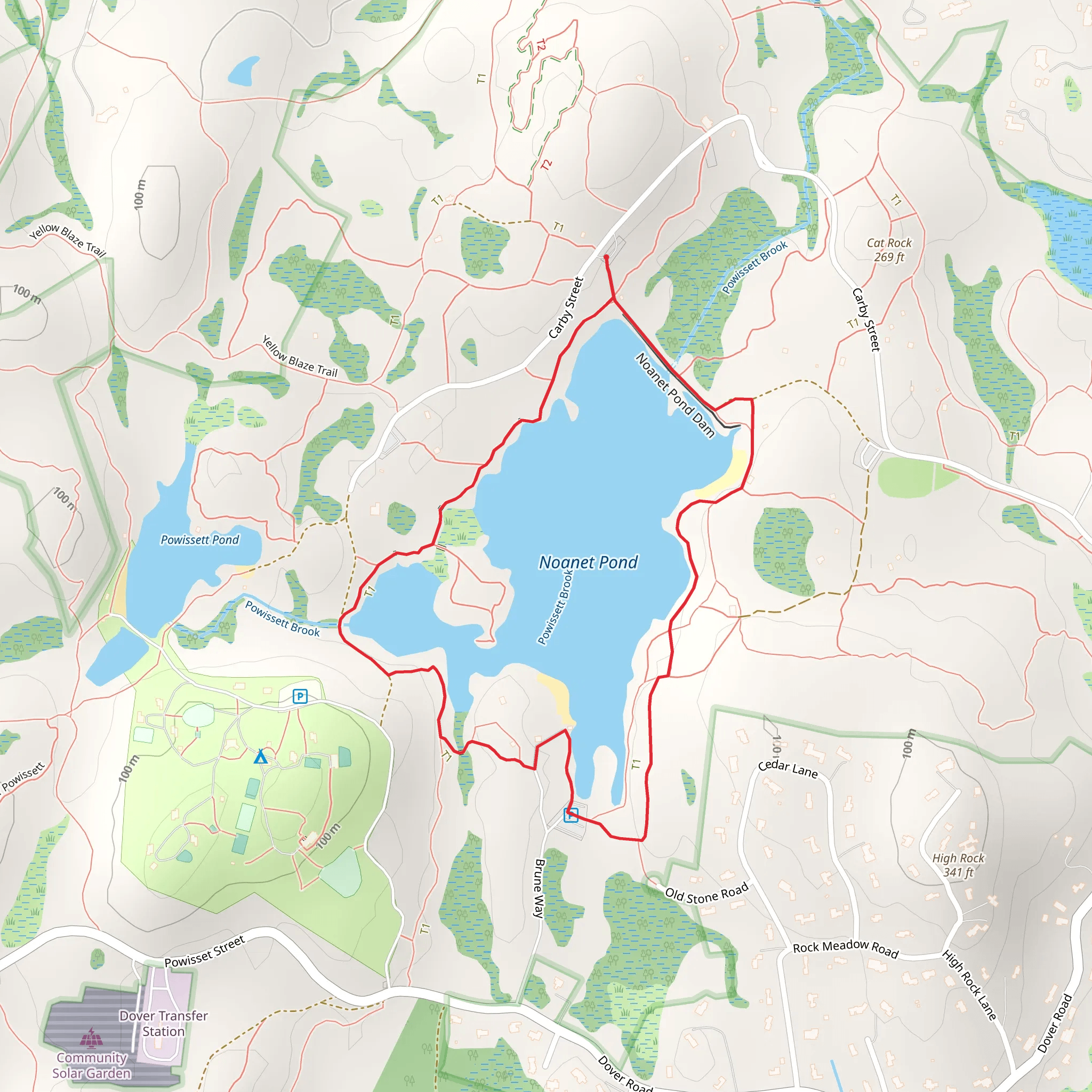 Noanet Pond Loop mobile static map