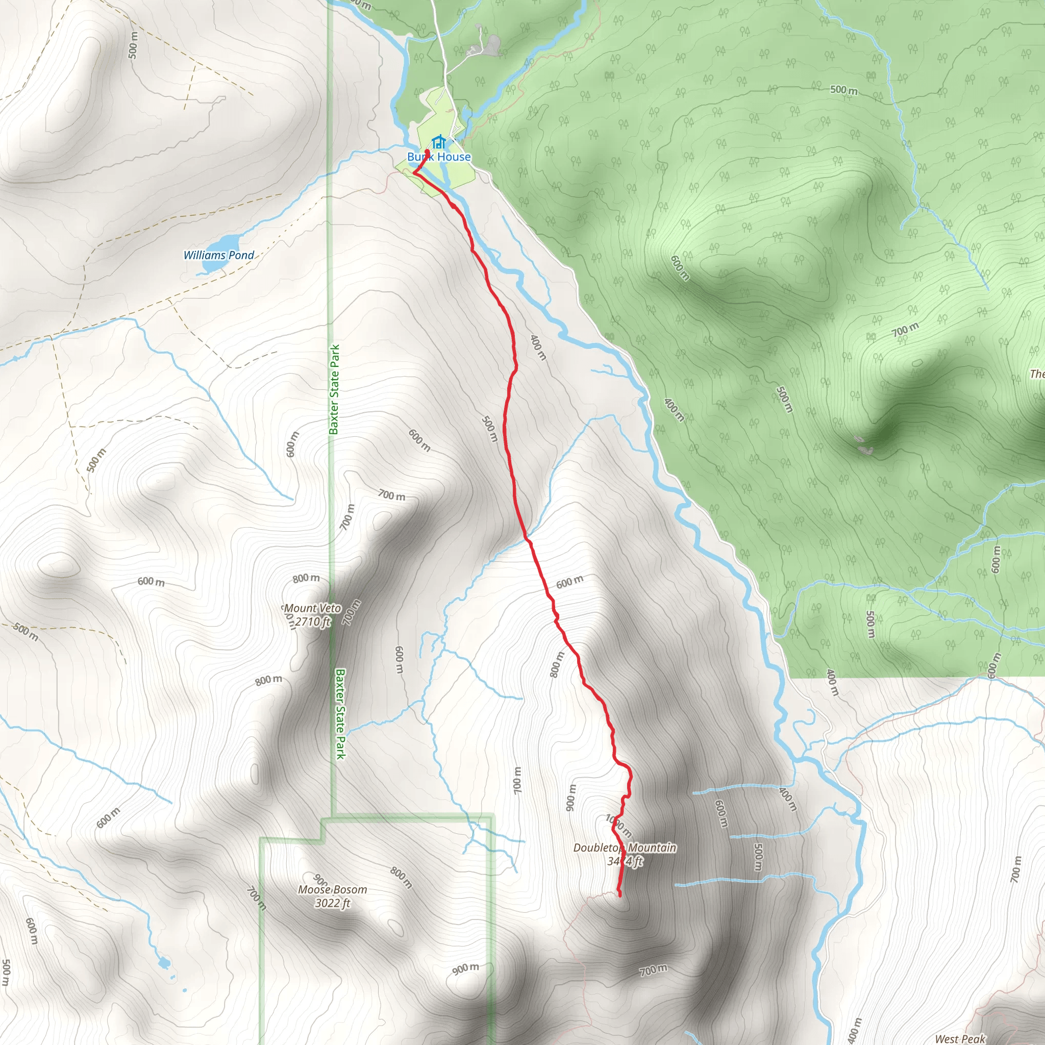 Doubletop Mountain Trail mobile static map