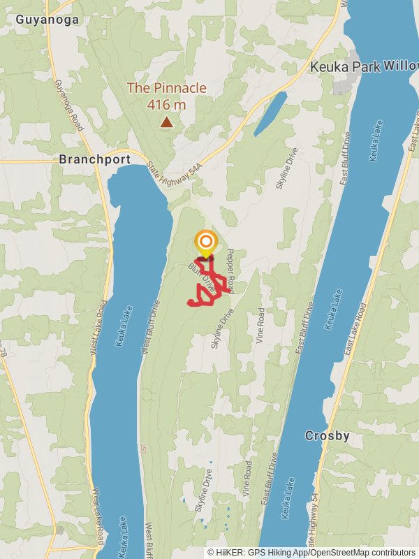 Keuka Lake State Park Loop - Twin Fawns mobile static map