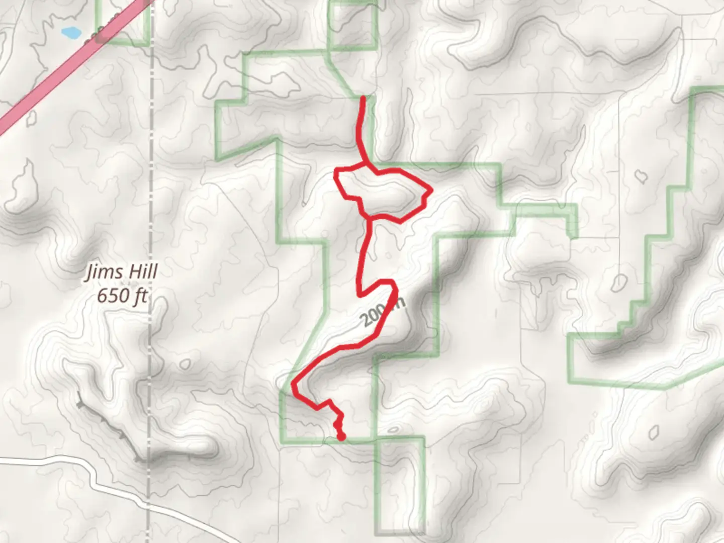 An image depicting the trail Cedar Bluff and River to River Trail and its surrounding area.