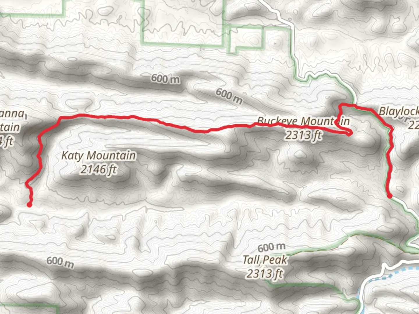 An image depicting the trail Buckeye Trail and Buckeye Mountain and its surrounding area.