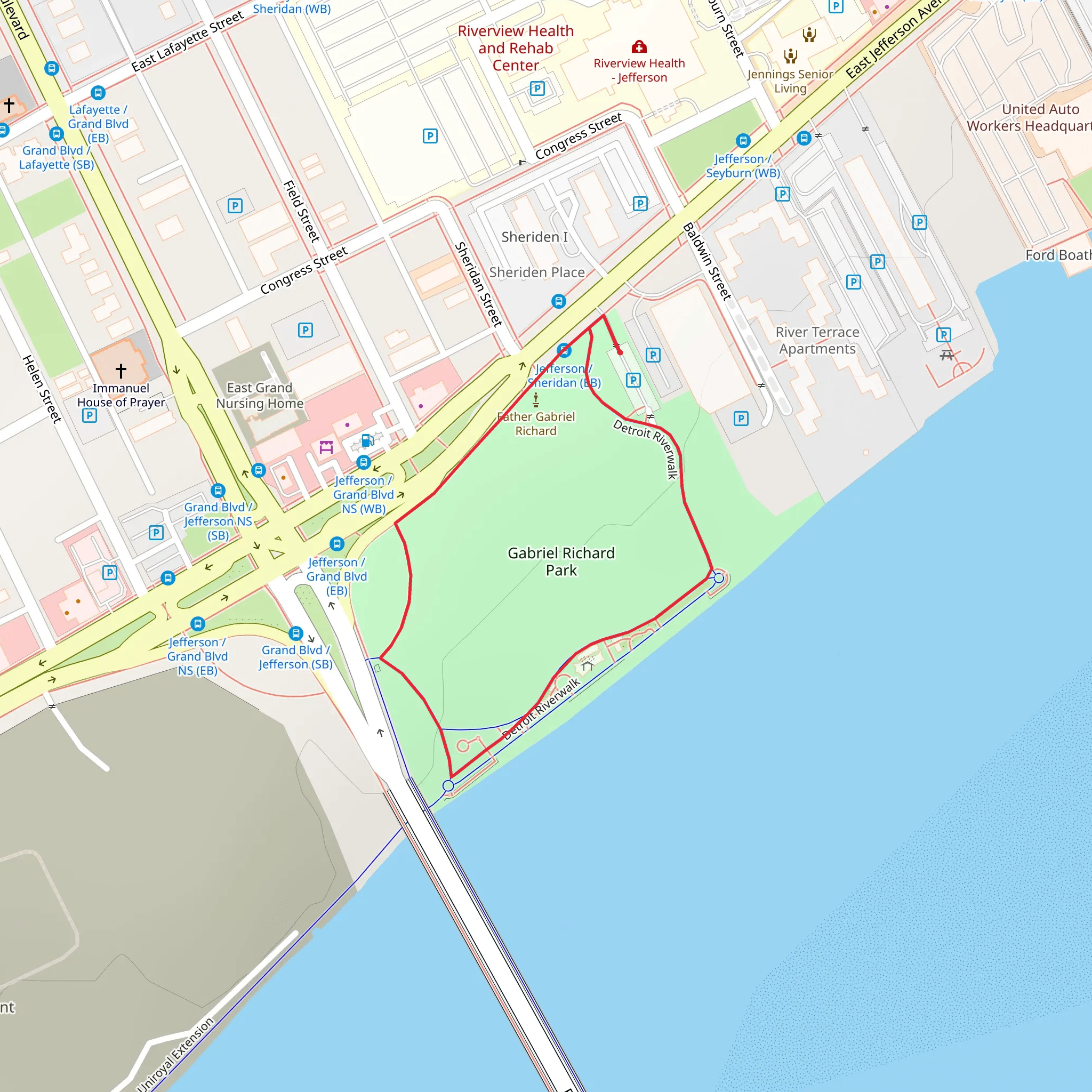 Gabriel Richard Park Loop mobile static map