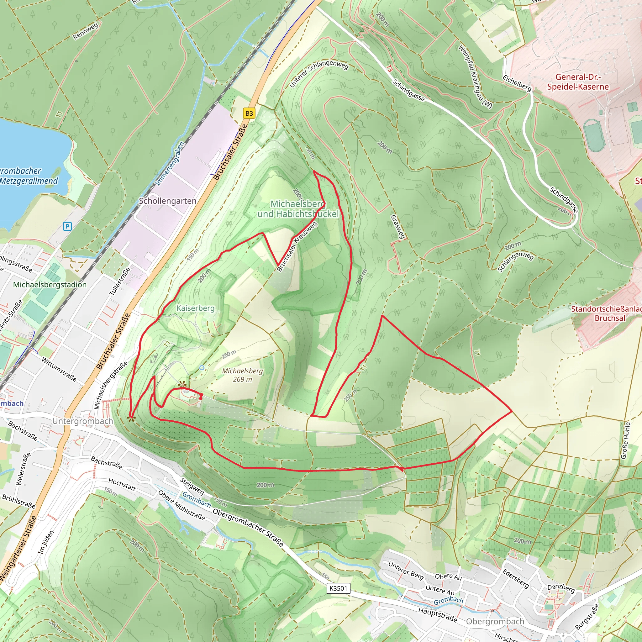 Michaelsberg Hill and Michaelsberg und Habichtsbuckel Nature Reserve Loop mobile static map