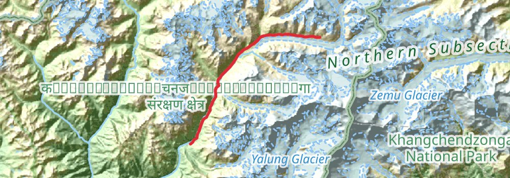 Kanchenjunga Base Camp Trek stage 8 Map