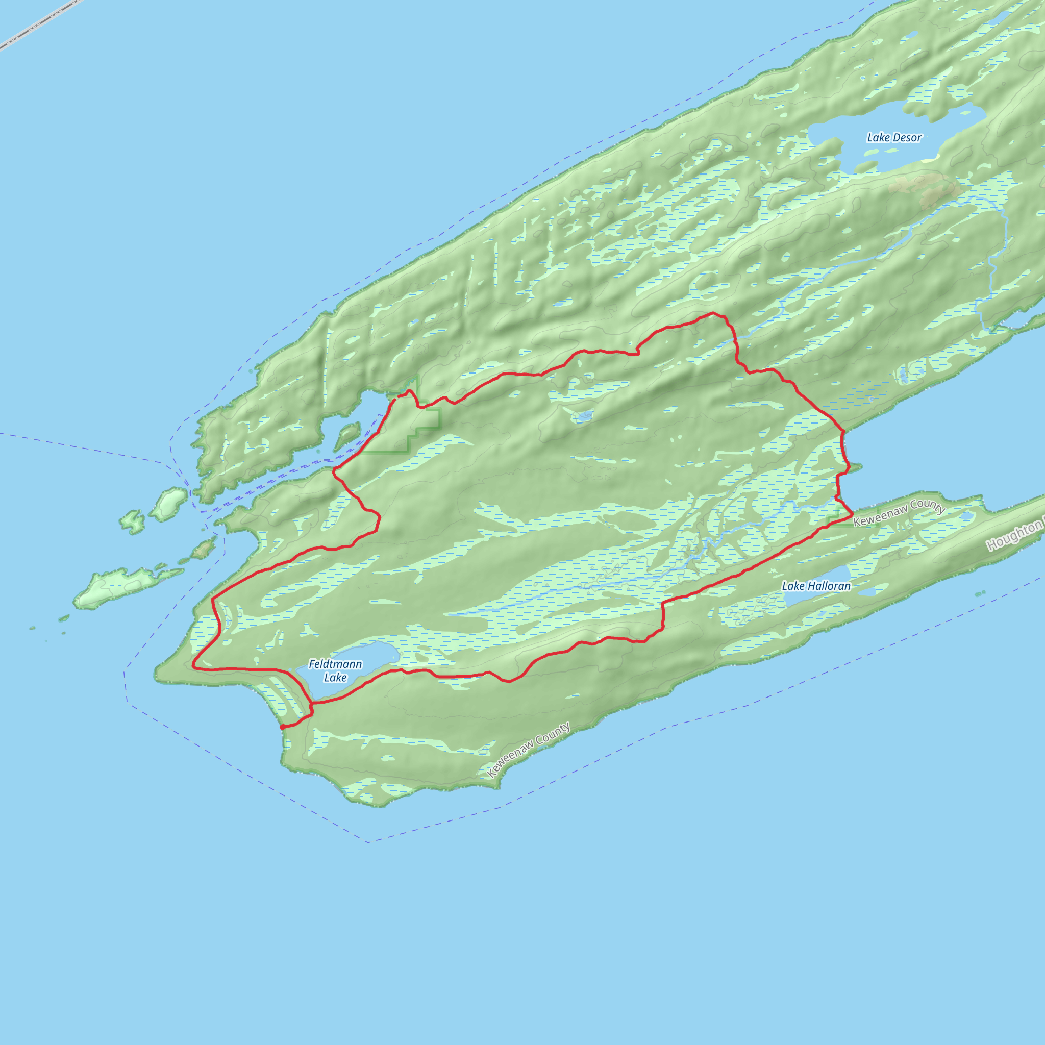 Feldmann Ridge and Greenstone Ridge Loop mobile static map