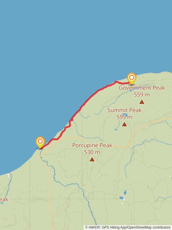 Porcupine Mts-Lake Superior Trail mobile static map