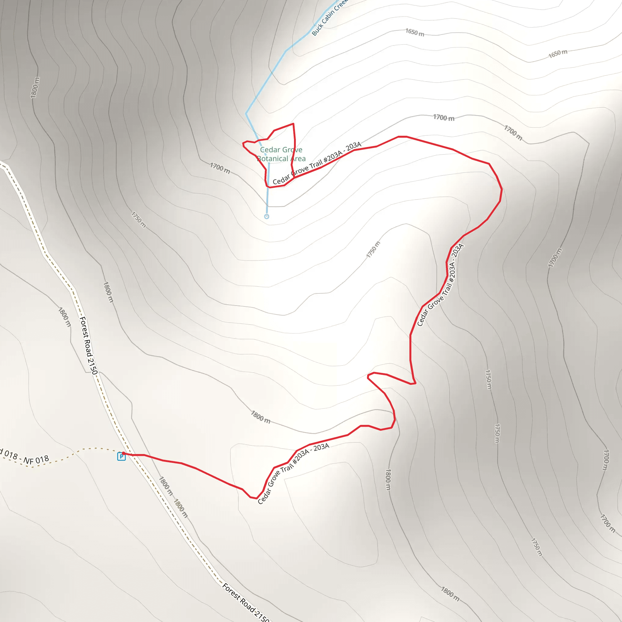 Cedar Grove Trail mobile static map