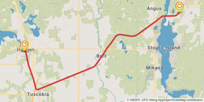 Ice Age National Scenic Trail stage 8 Map