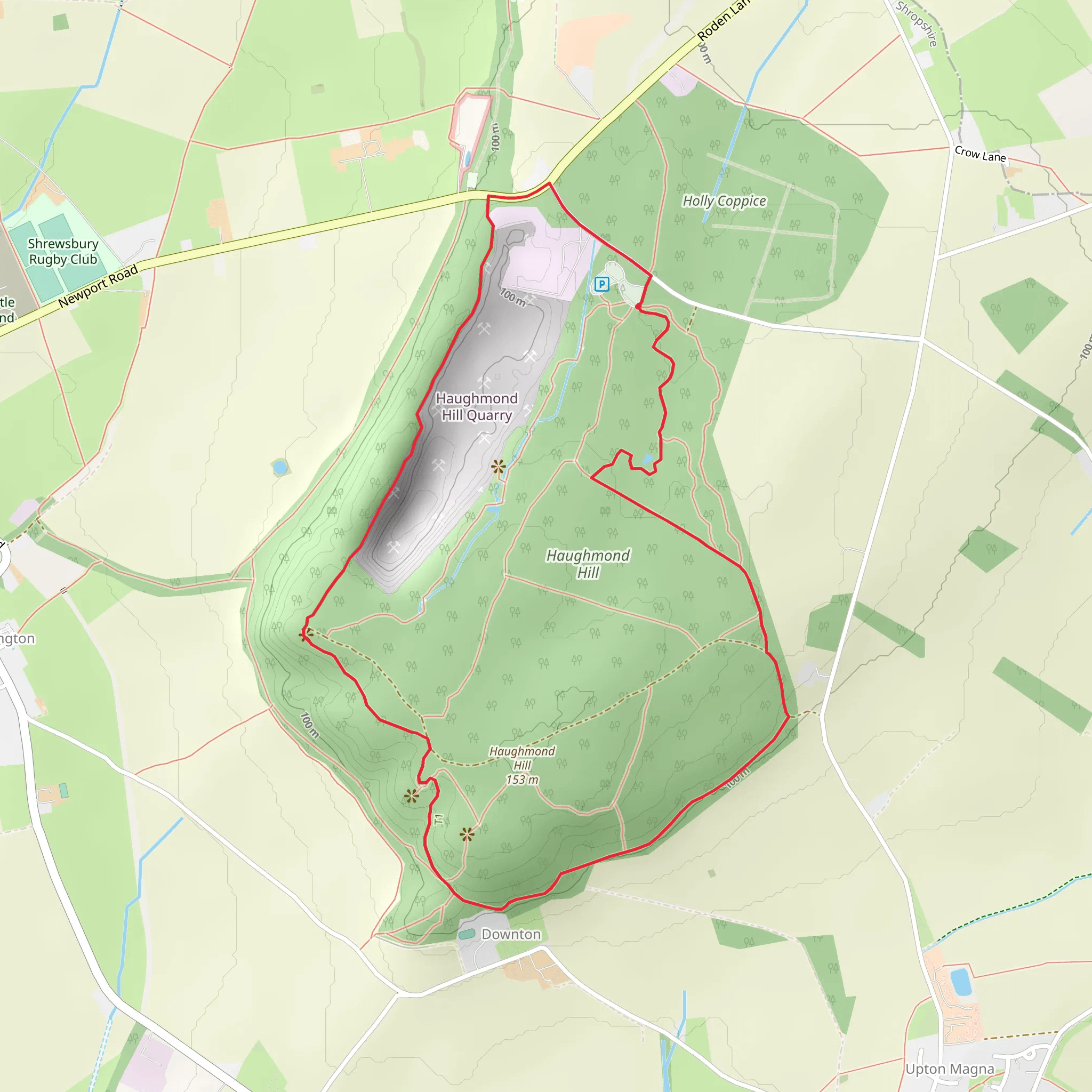 Haughmond Hill Loop mobile static map