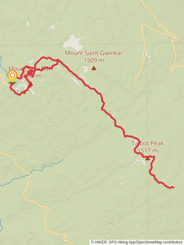 Mt Baw Baw to Mushroom Rocks Trail mobile static map