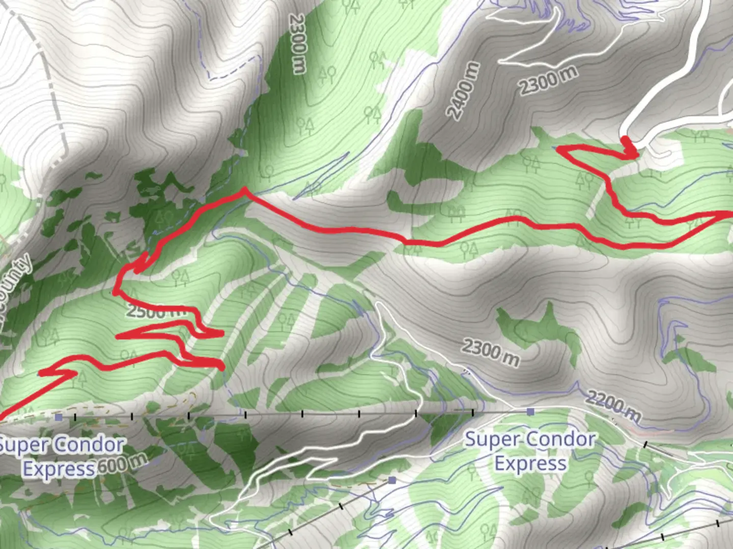 An image depicting the trail Rob's Trail and Mid Mountain Trail and its surrounding area.
