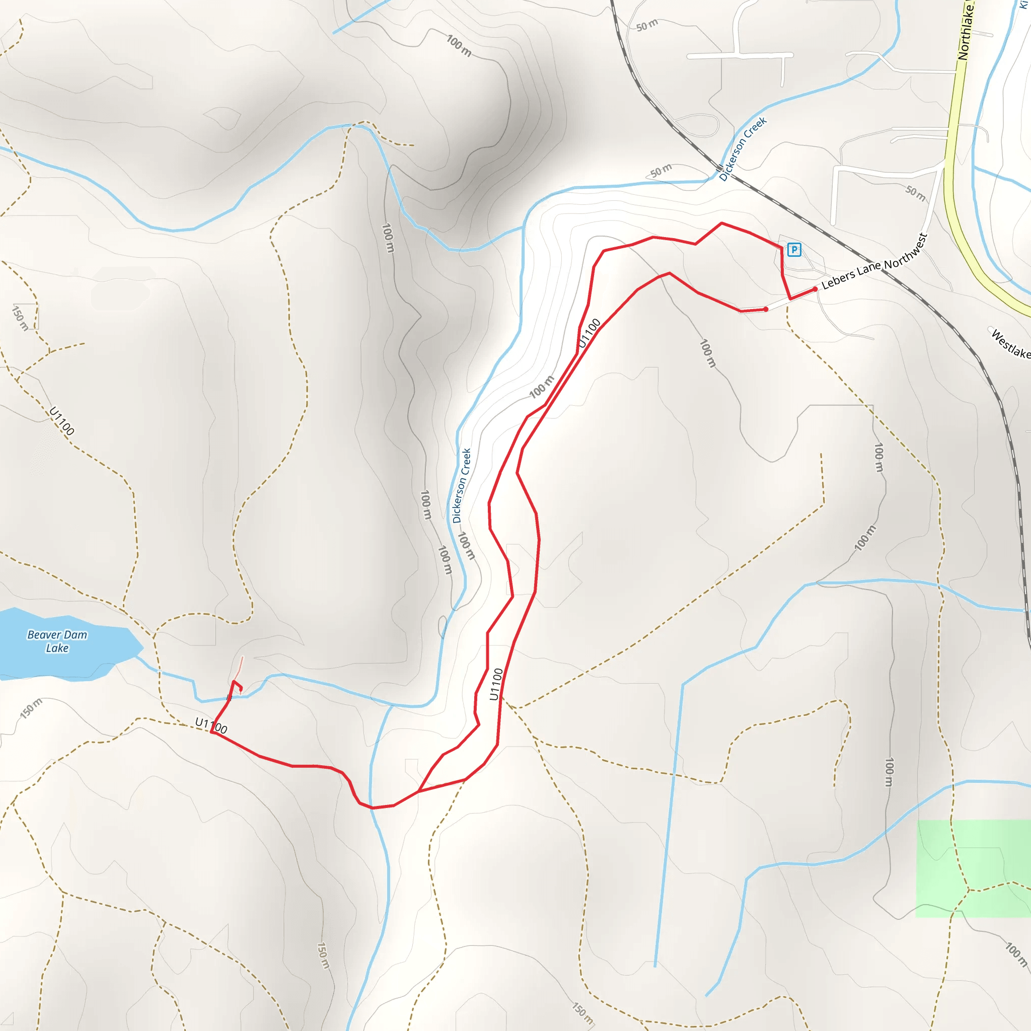 Dickerson Creek WaterFall Loop mobile static map