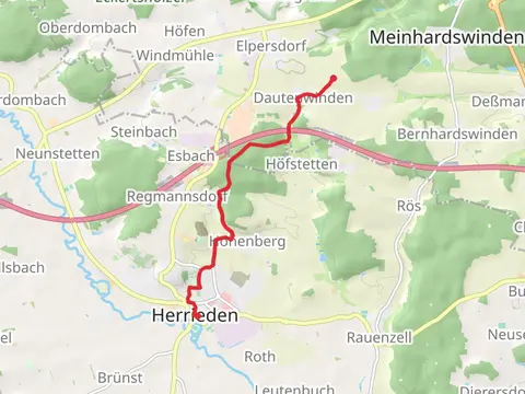 Herrieden to Dautenwinden via Eichelberg