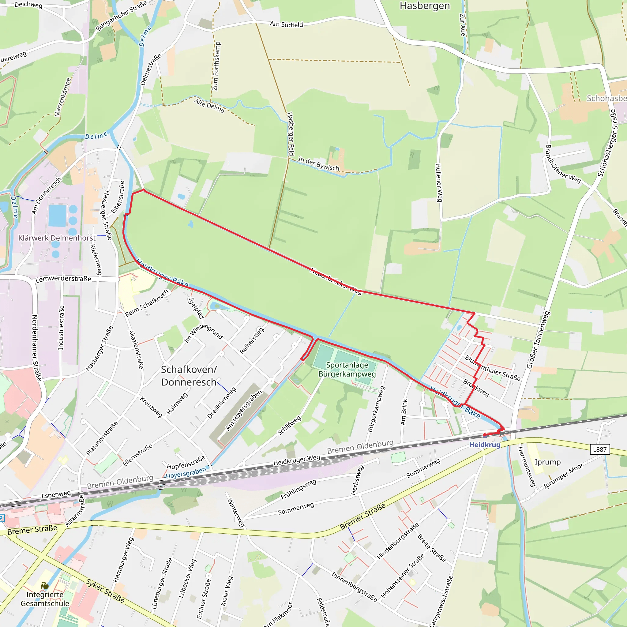 Heidkruger Baeke mobile static map