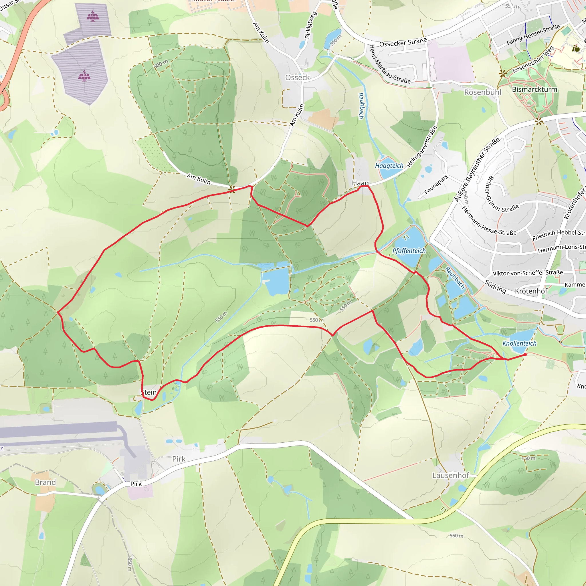 Uprodeweg and Jakobsweg Hof Hiltpoltstein Loop mobile static map