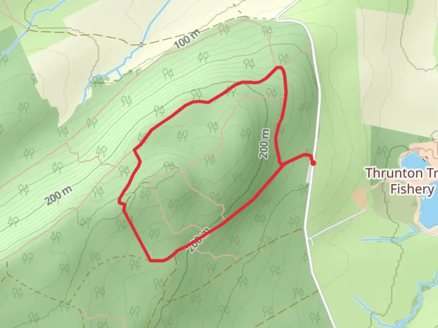 An image depicting the trail Thrunton Wood Loop and its surrounding area.