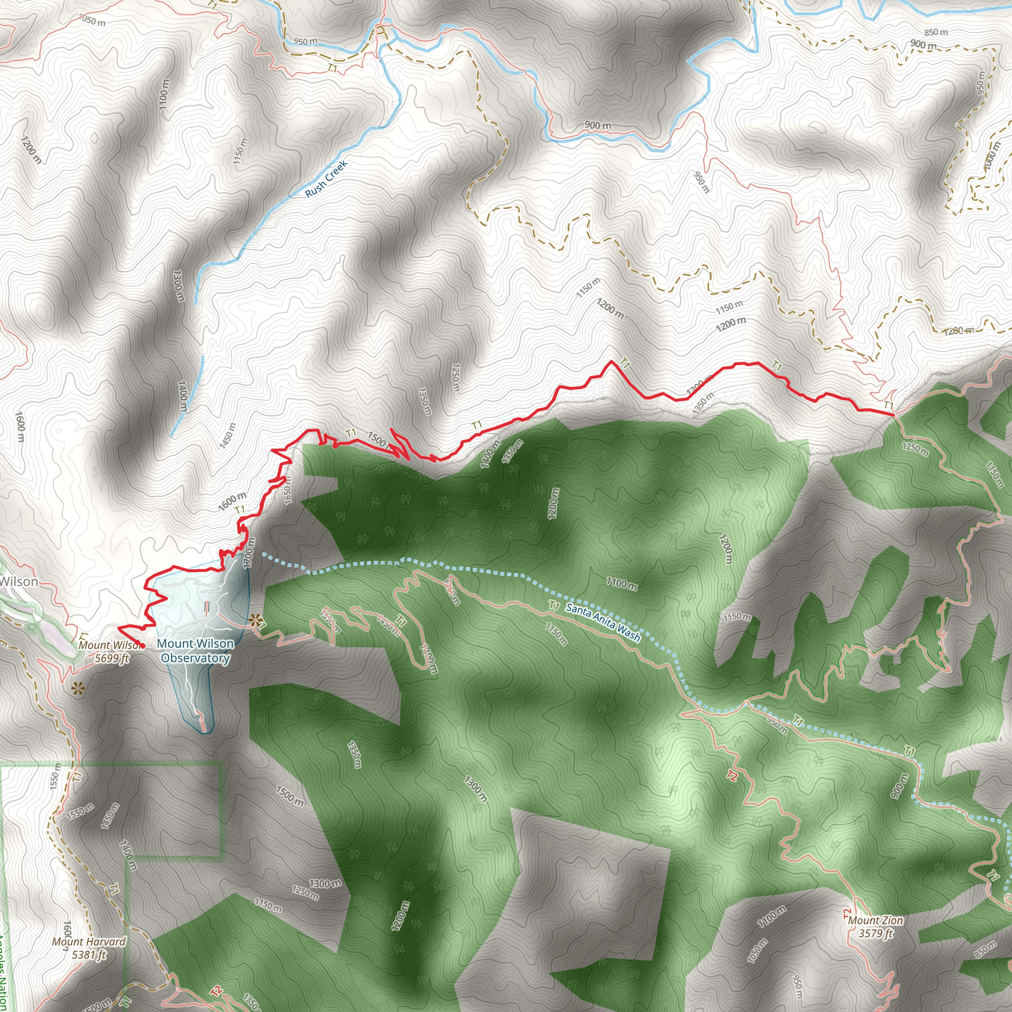 Rim Trail to Newcomb Pass mobile static map