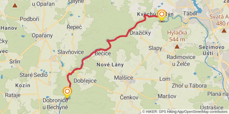 Stezka údolím Lužnice Toulavou Lužnice Valley Hiking Trail stage 2 Map