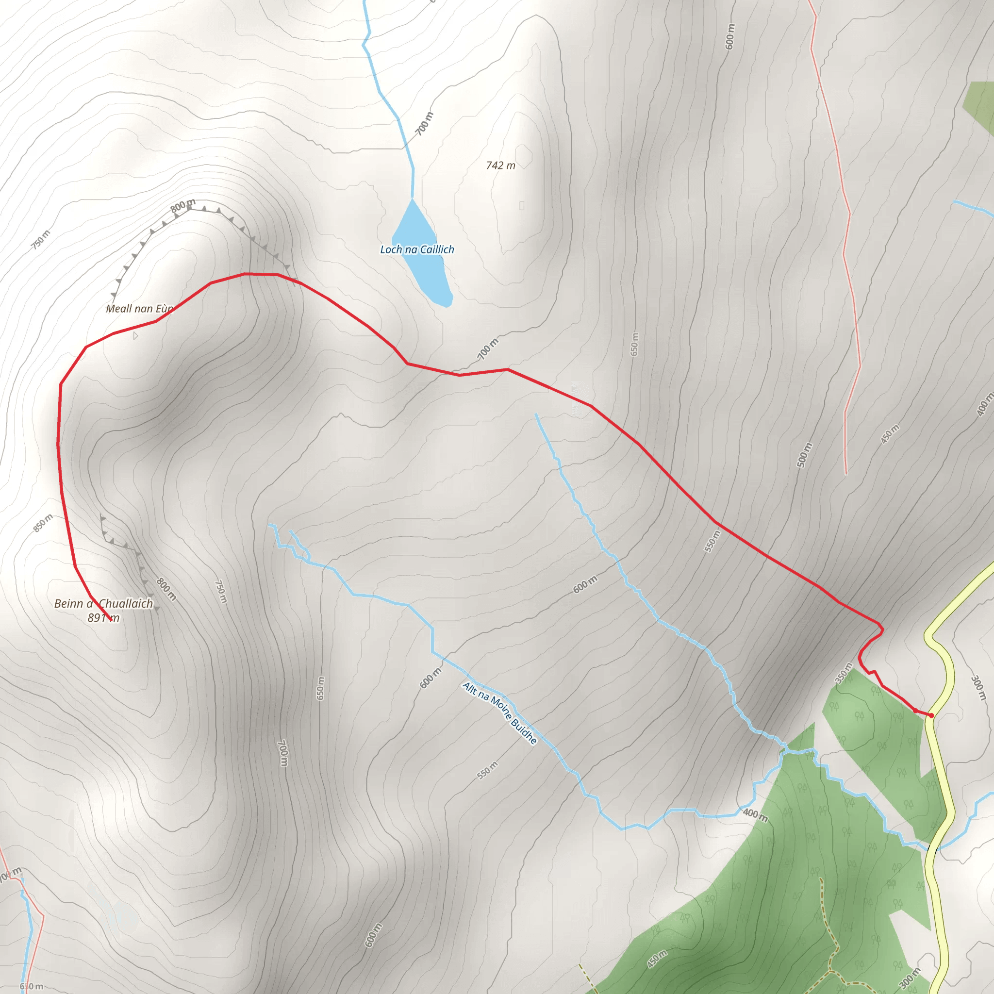 Beinn a' Chuallaich Peak mobile static map