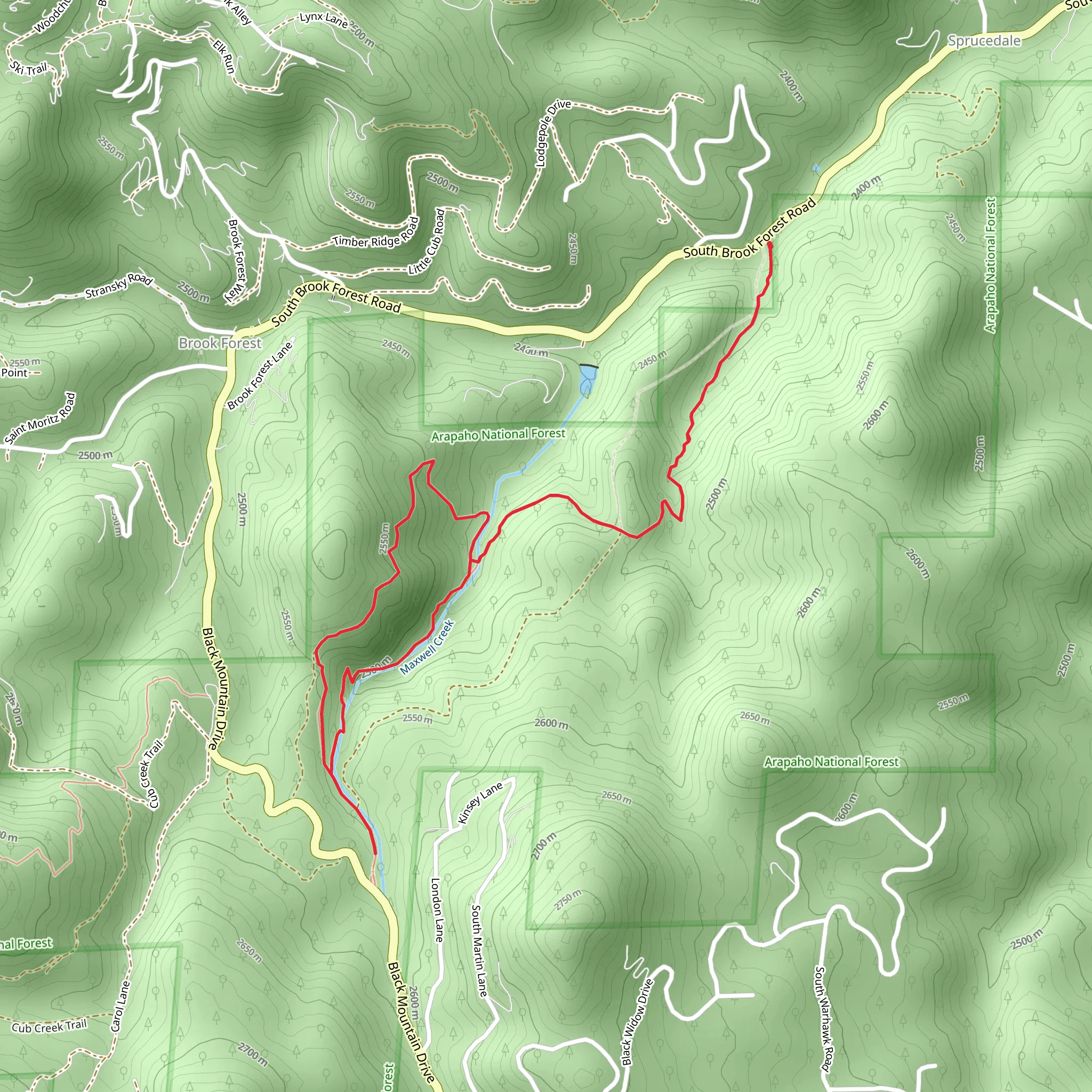 Maxwell Falls Loop Trail - South Brook Forest Road mobile static map