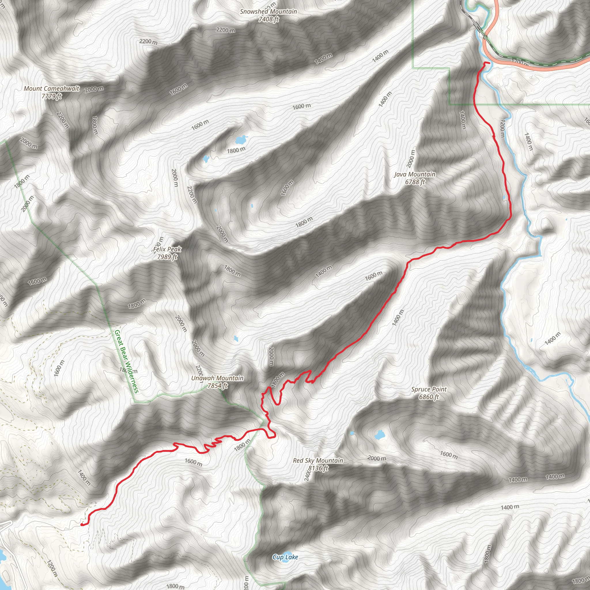 Logan - Dirtyface Trail mobile static map