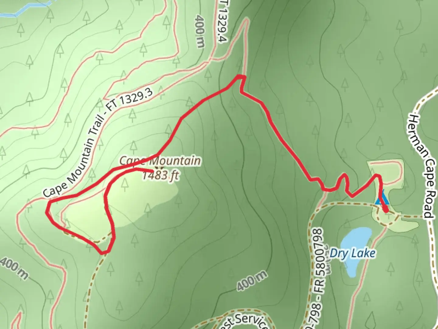 An image depicting the trail Cape Mountain Trail and its surrounding area.