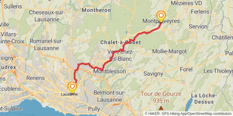 Camino Müstair-Geneva via Interlaken stage 32 Map
