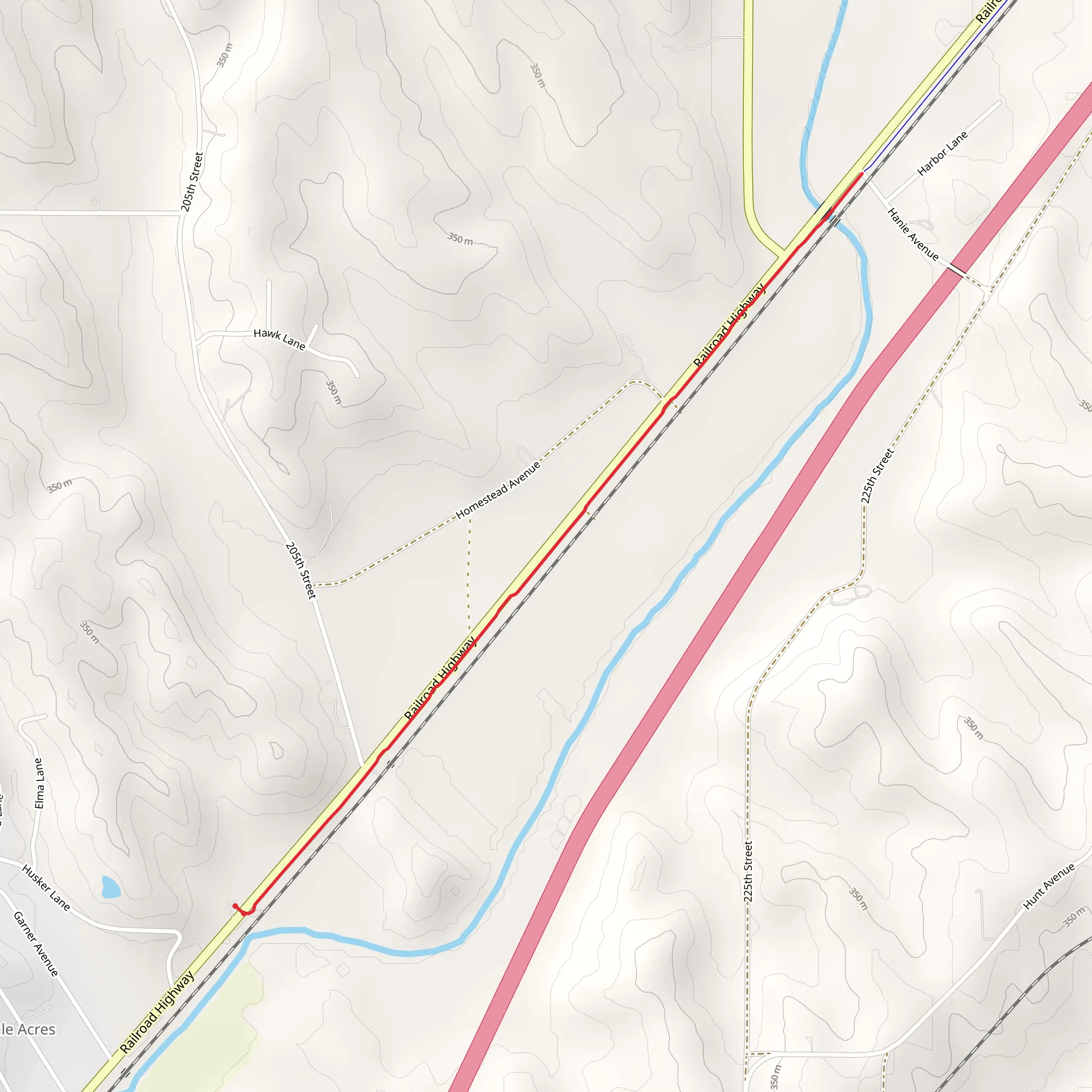 Railroad Highway Trail mobile static map