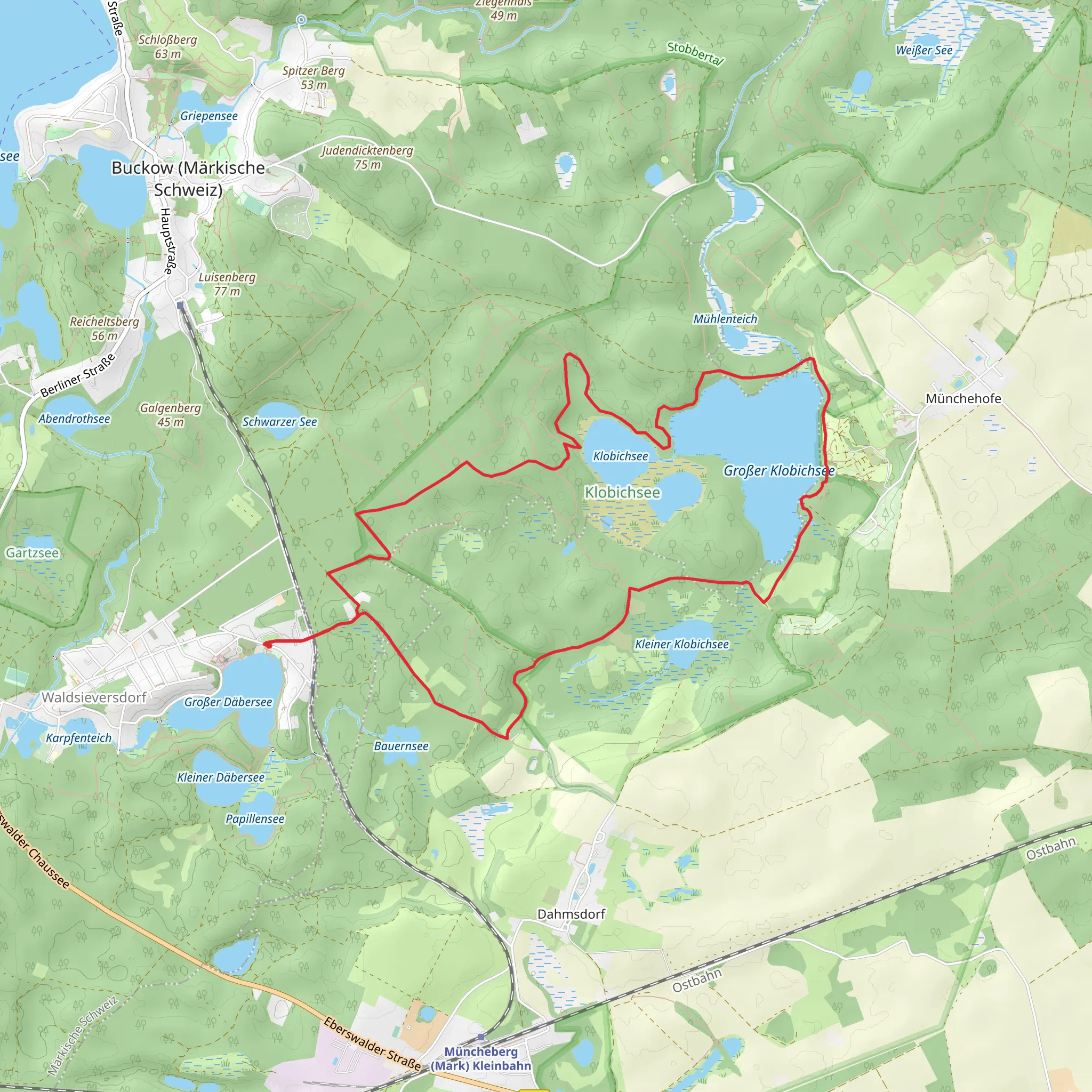 Klobichsee and Großer Klobichsee via Klobichsee Rundweg mobile static map