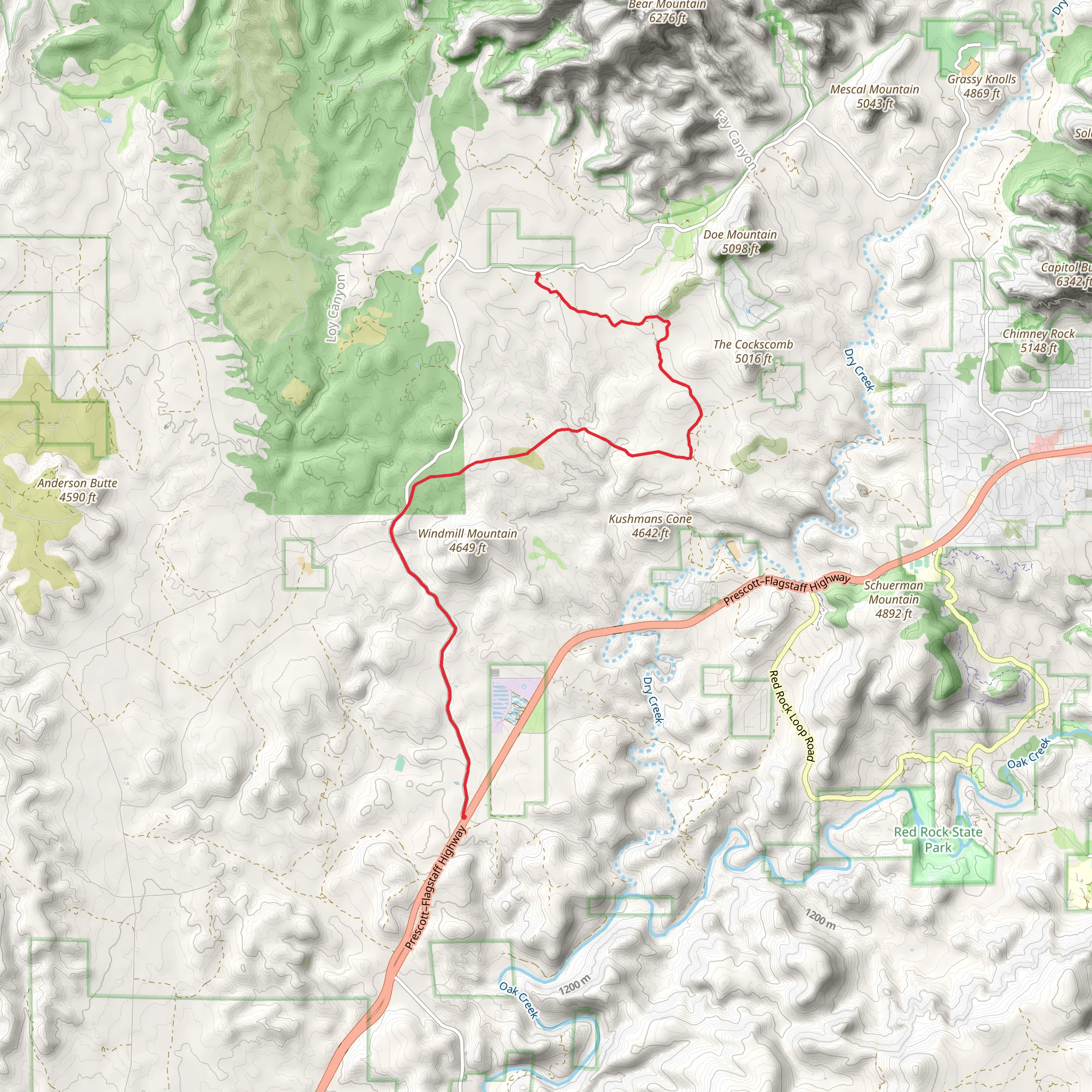 Forest Service Road 525 and 152A mobile static map
