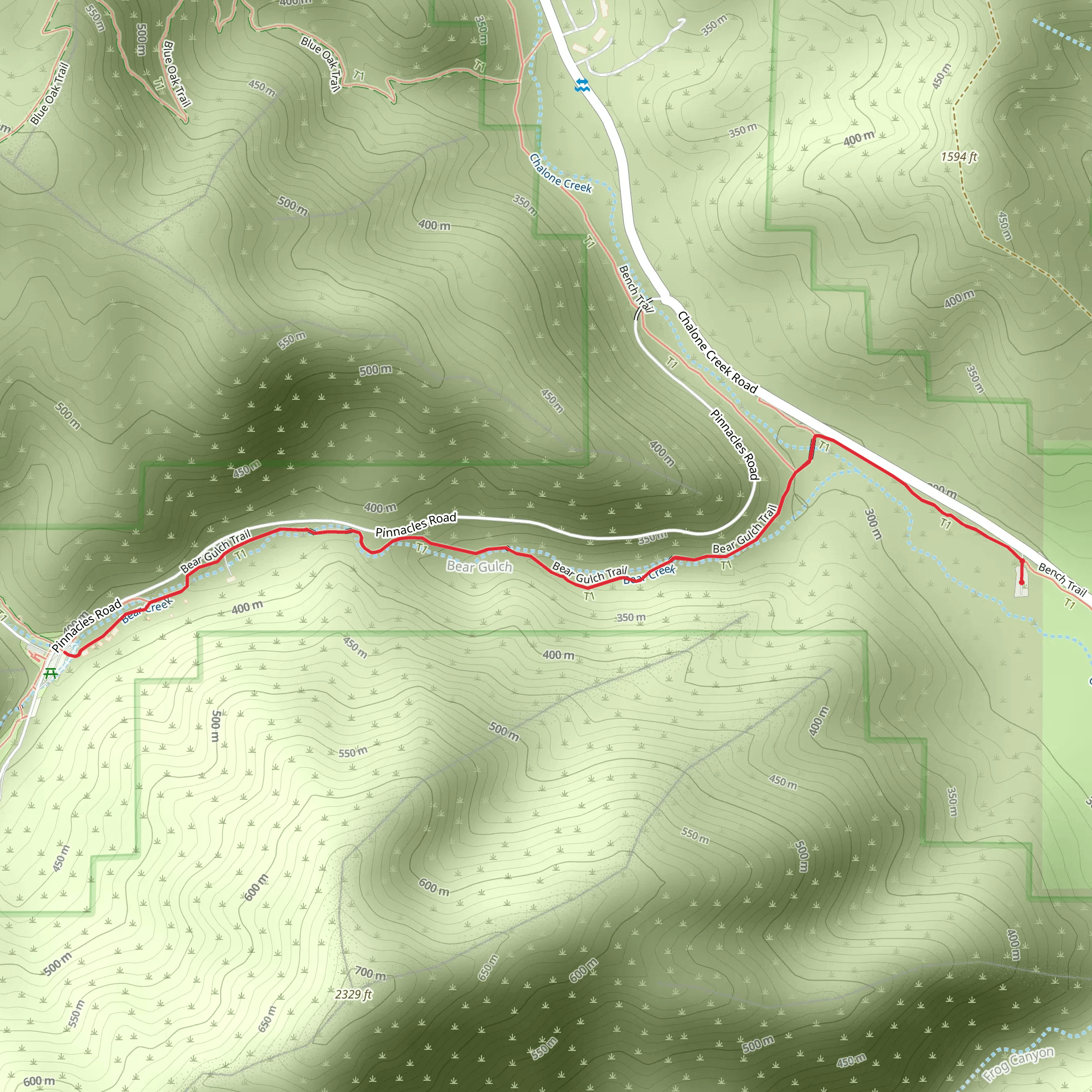 Bear Gulch Trail mobile static map