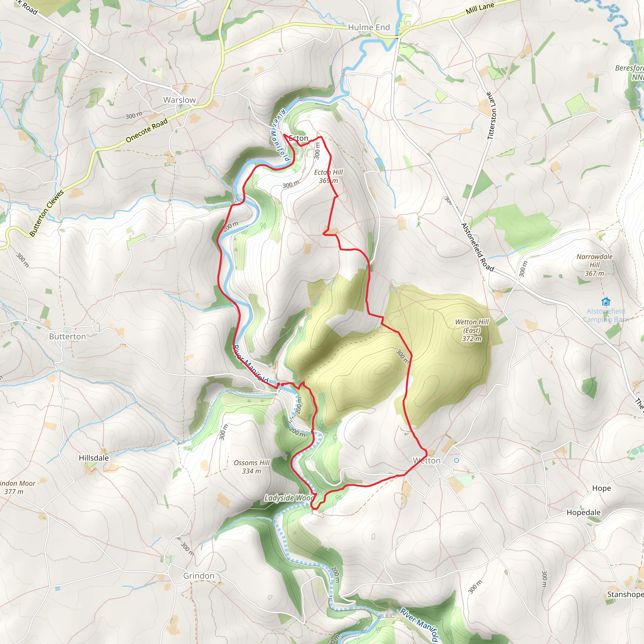 Wetton Hill and Thor's Cave mobile static map