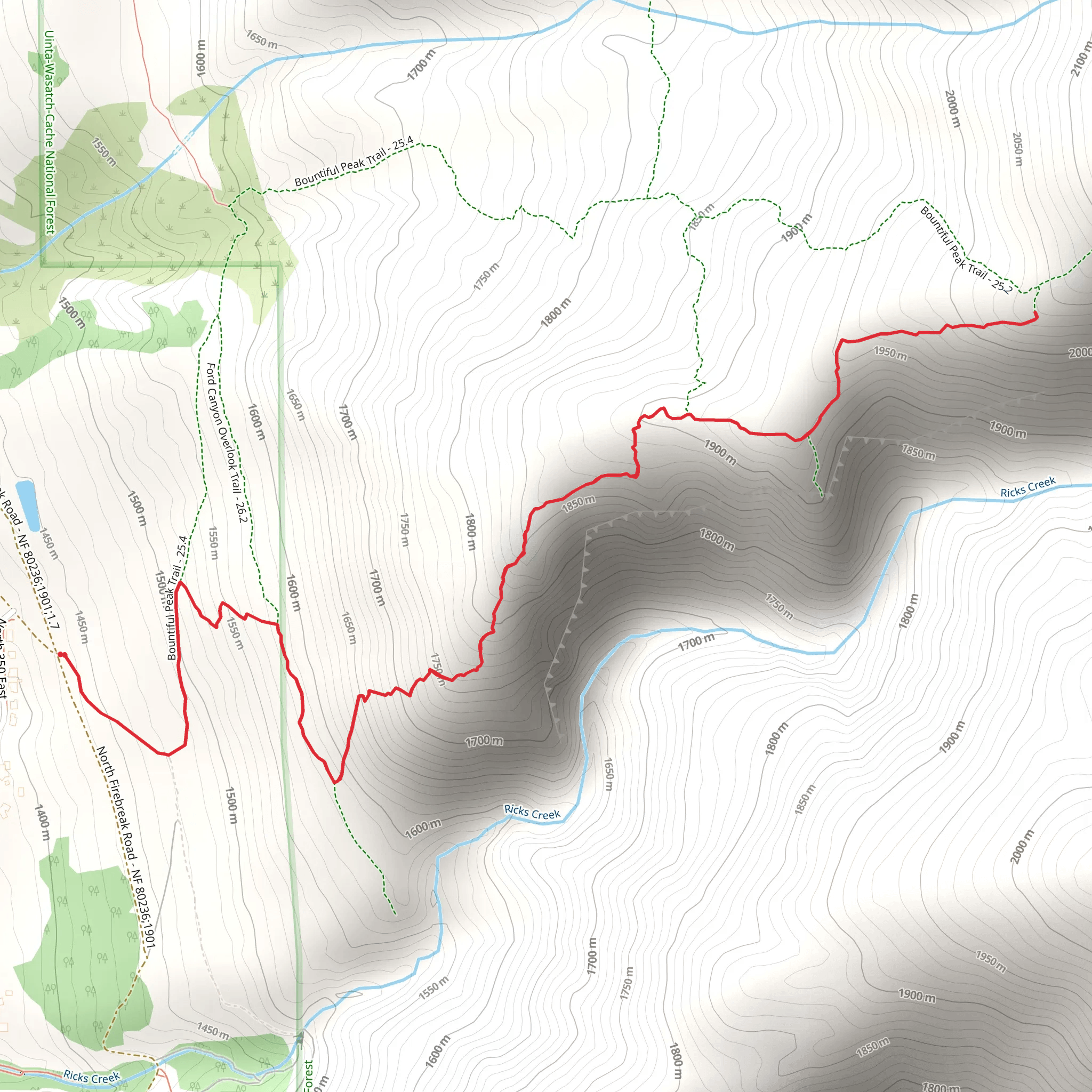 Ford Canyon Overlook Trail mobile static map