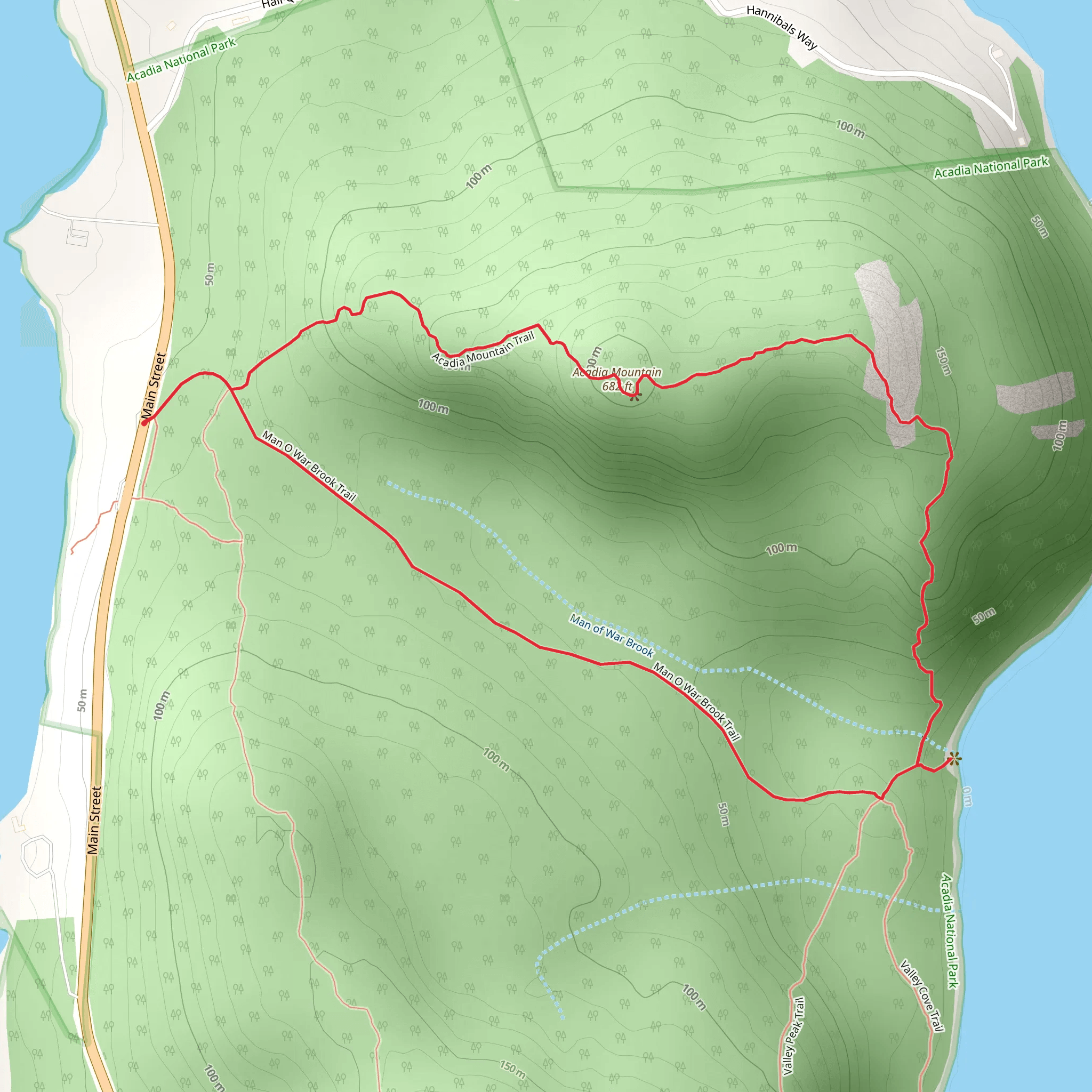 Acadia Mountain Loop mobile static map