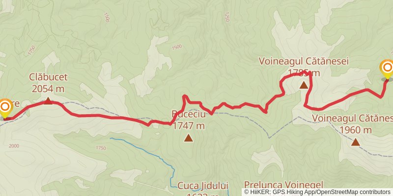 Trans Carpathian Hike stage 109 Map
