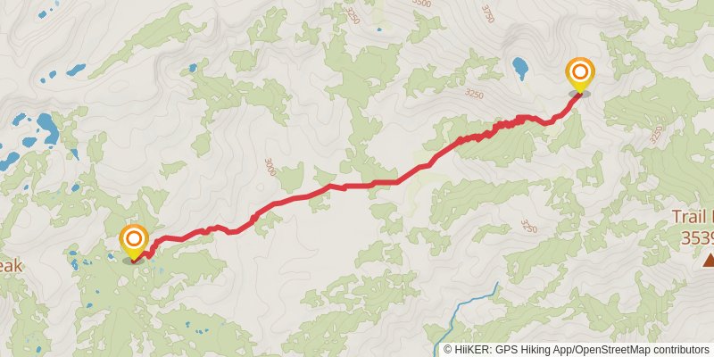 Little Whitney to Big Whitney Meadow via Theodore Solomons Trail stage 2 Map
