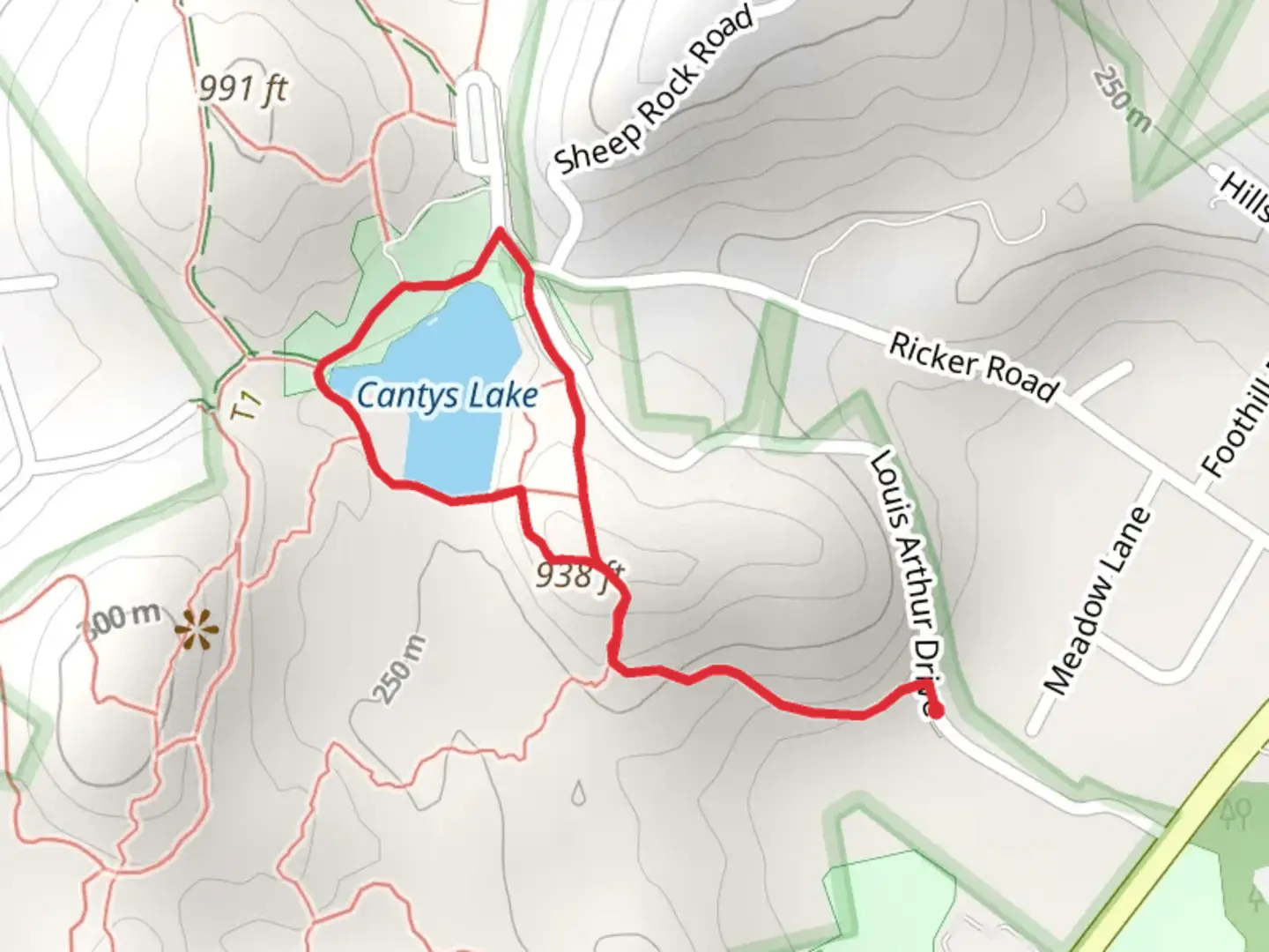 An image depicting the trail Cantys Lake - White Loop Trail and its surrounding area.