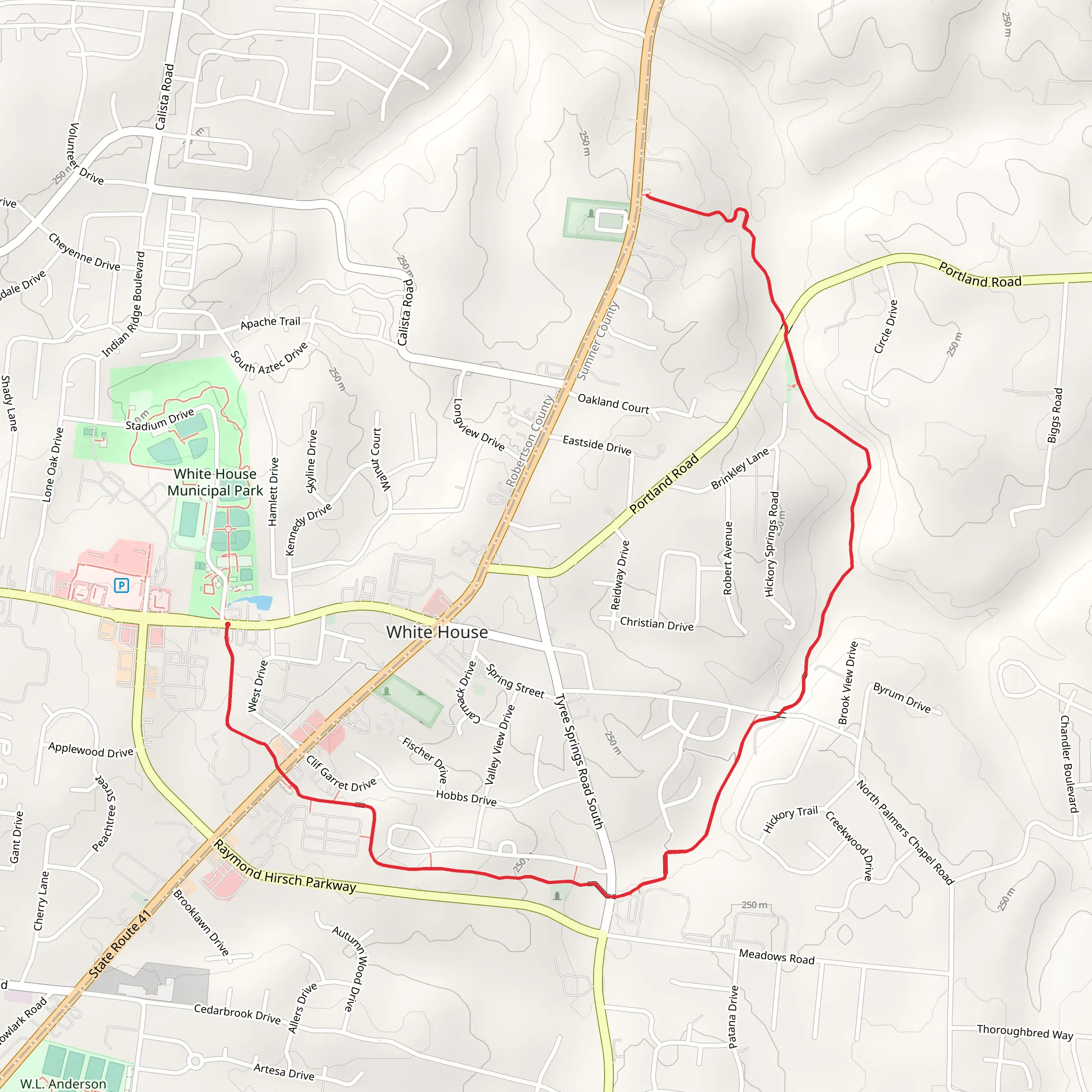 White House Greenway mobile static map