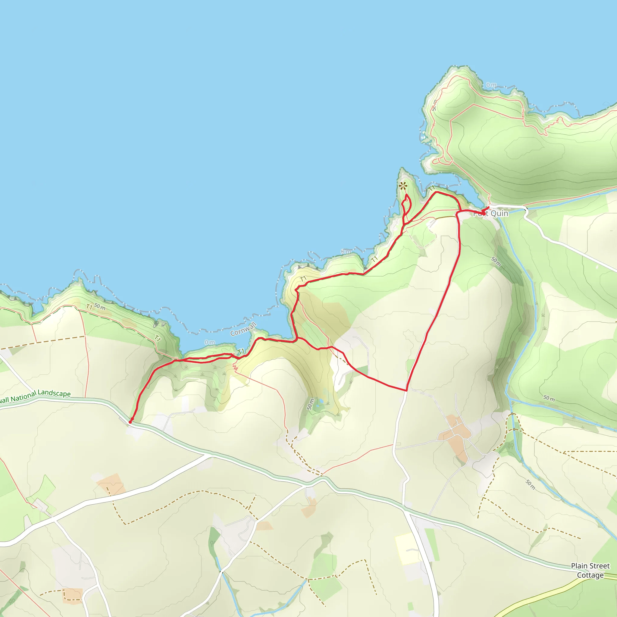 Lundy Bay and Port Quin Walk mobile static map