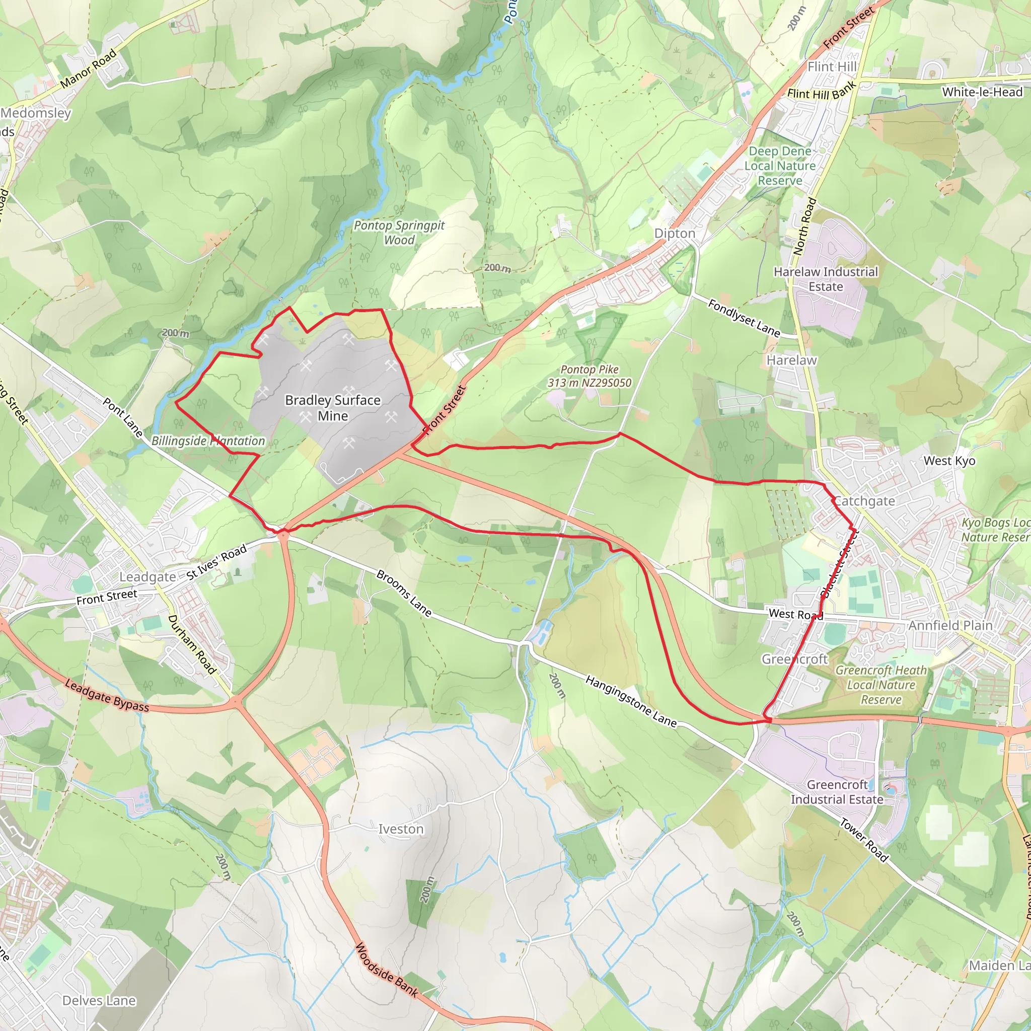 Annfield Plain Western Loop mobile static map
