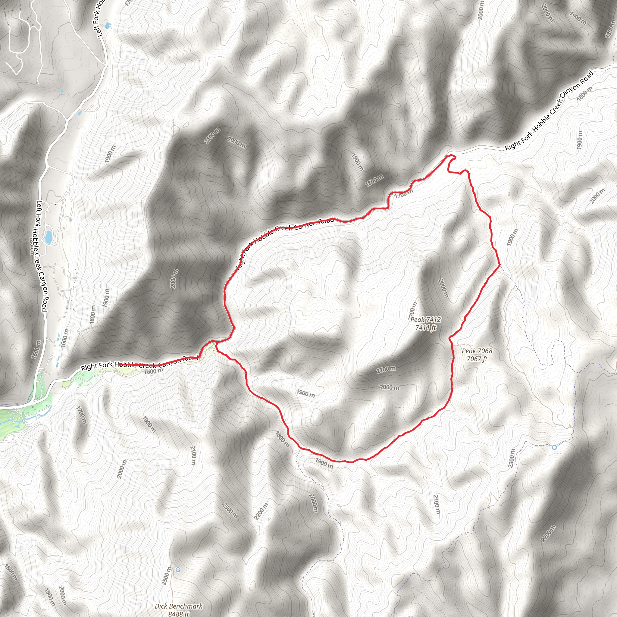 Left Fork Days Canyon and Kirkman Hollow Trail mobile static map