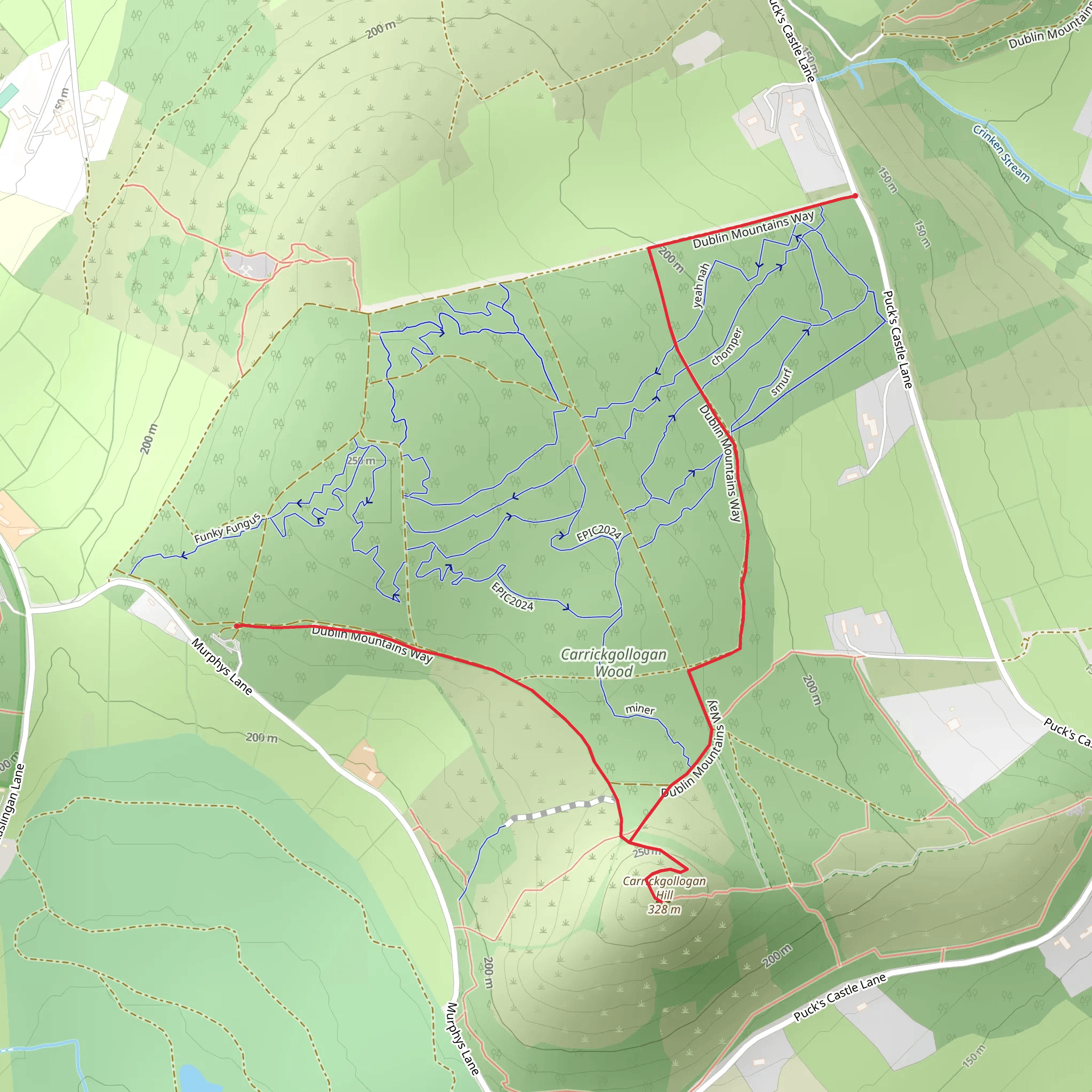 Carrickgollogan - Mountain Access Route mobile static map