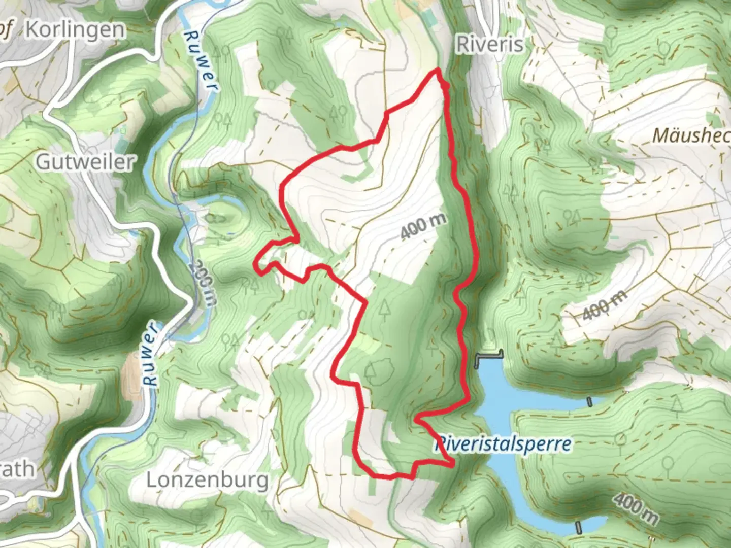An image depicting the trail Langenstein, Beider and Sommerau Loop and its surrounding area.