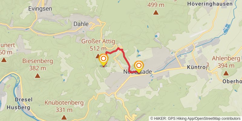 Sauerland-Höhenflug Wanderweg spur 1 Map