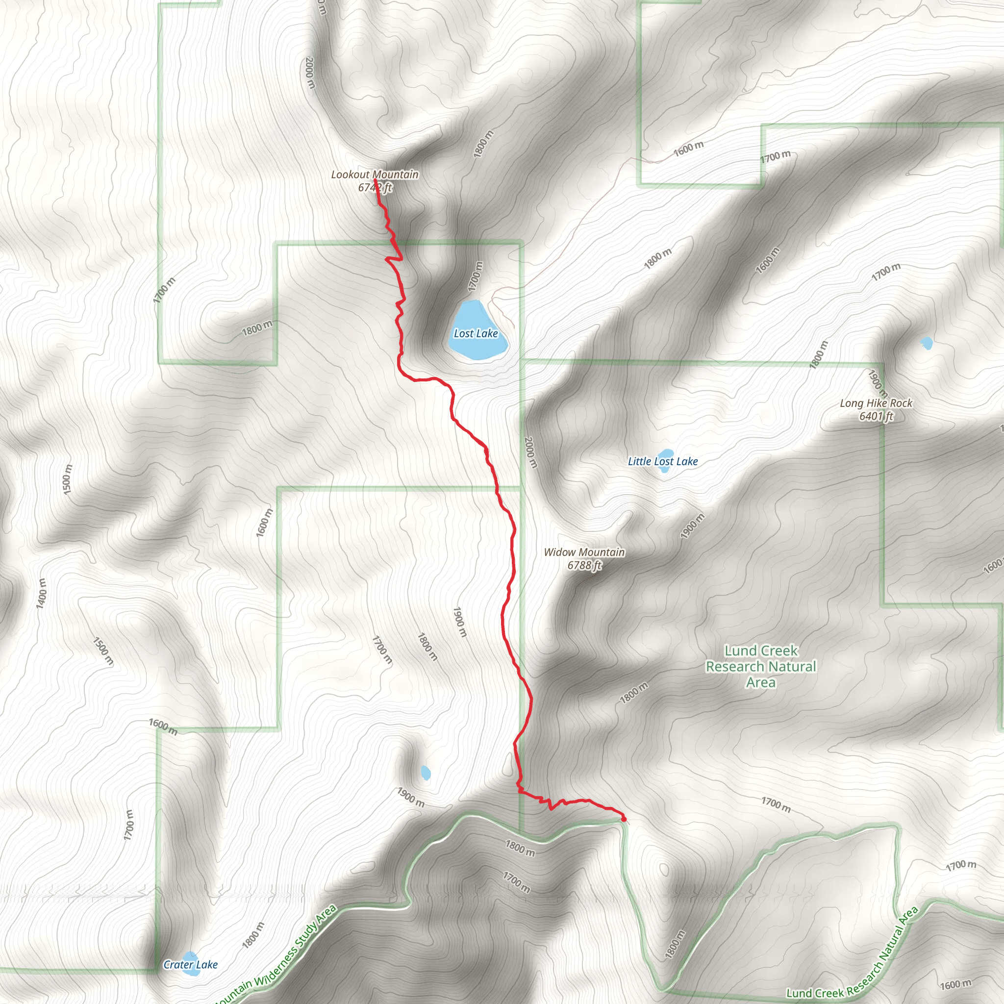 Lookout Mountain Trail mobile static map