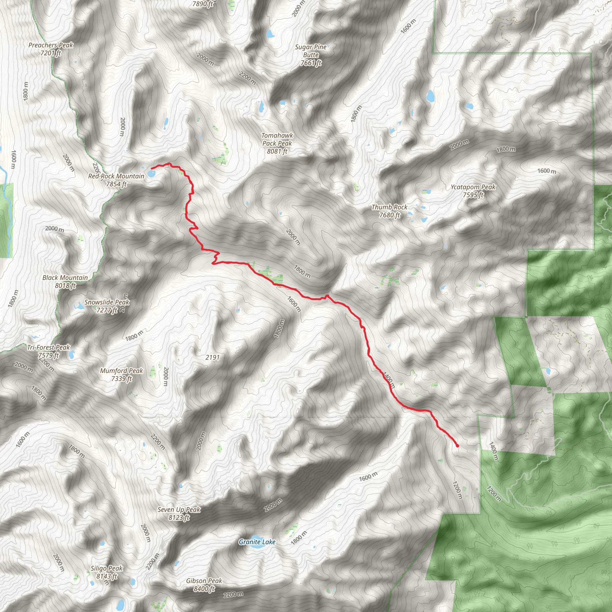 Landers Lake via Swift Creek Trail mobile static map