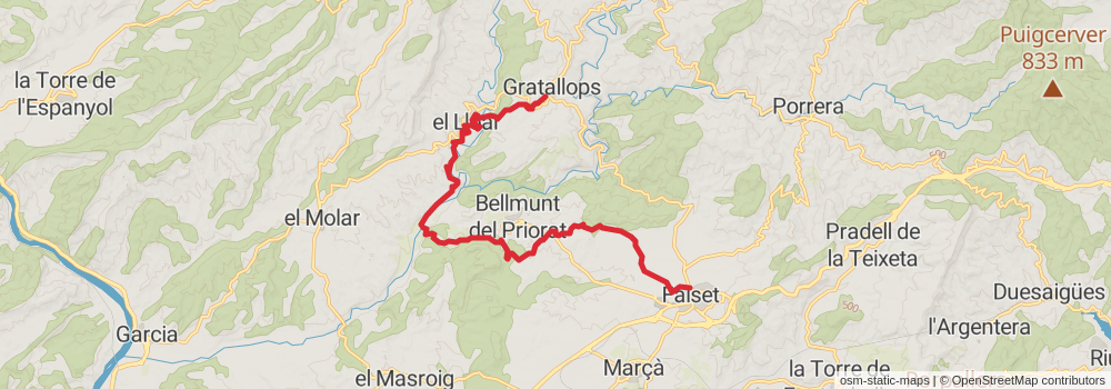 GR 174 Sendero del Priorat stage 2 Map