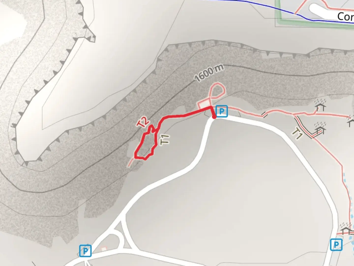 An image depicting the trail Cliff Base Trail and its surrounding area.