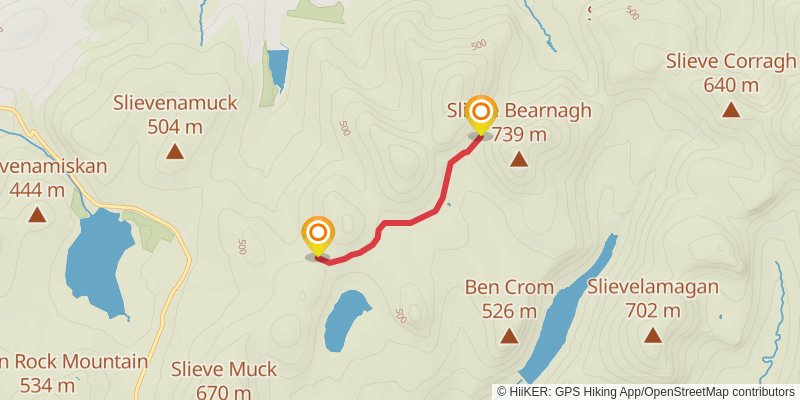Mourne Wall Walk alt 1 Map