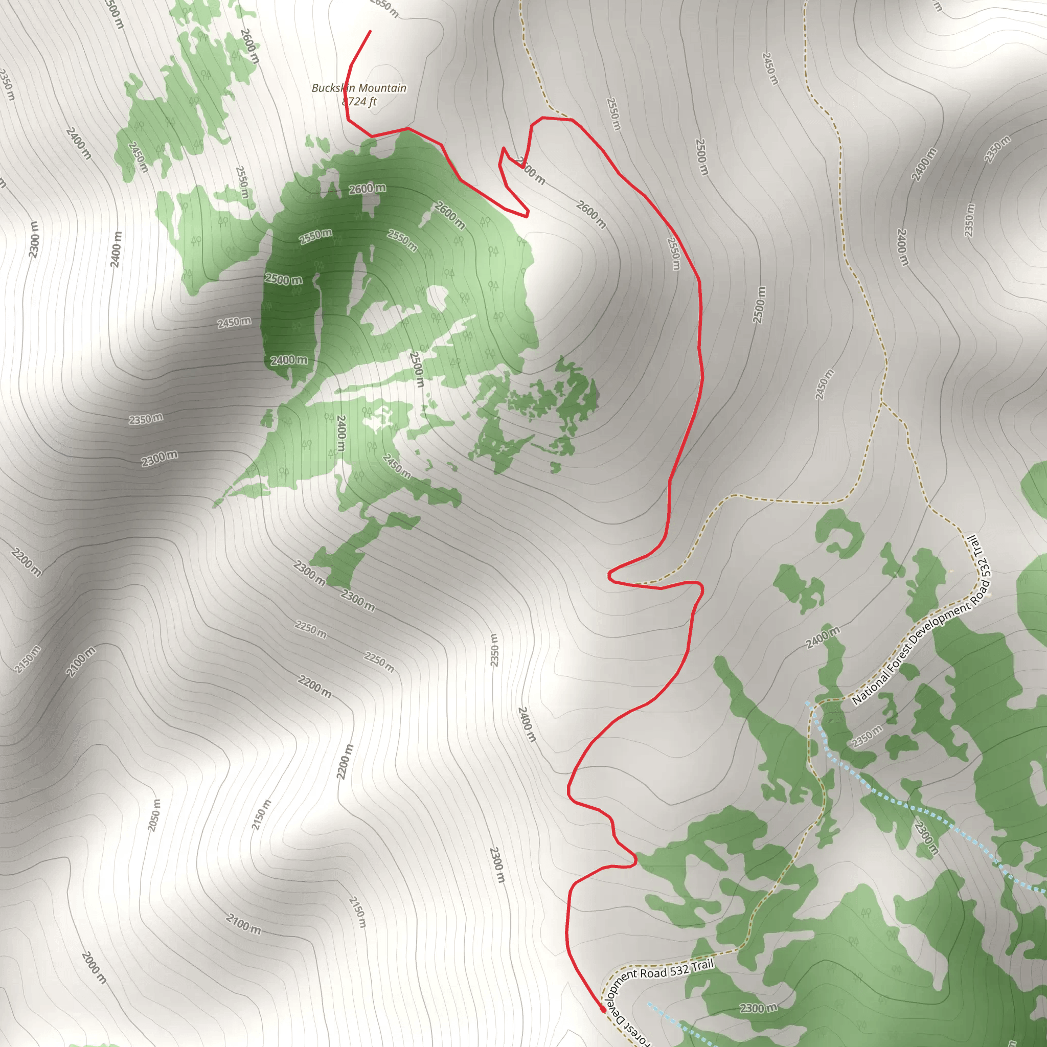 Buckskin Mountain mobile static map